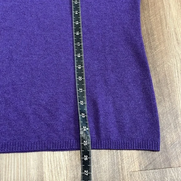 Tweeds Purple V-neck 100% 2-ply Cashmere Sweater Size Extra Large XL - Picture 5 of 7